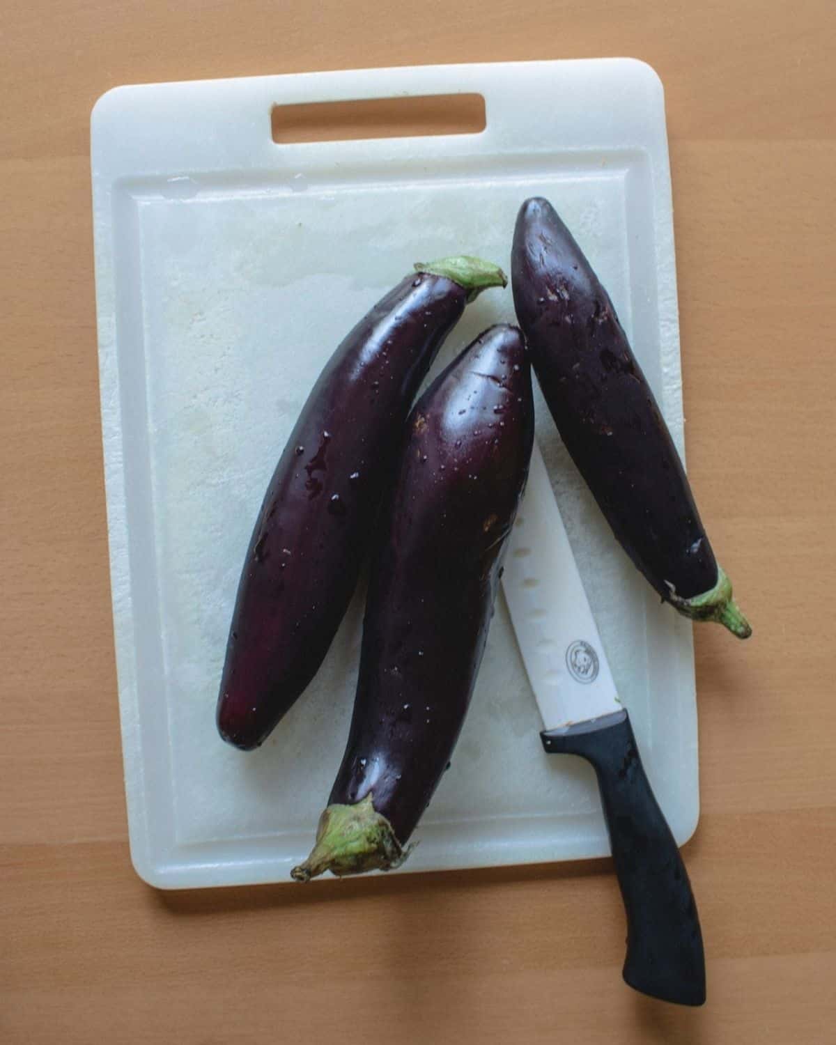 Cut egplants - Process Eggplants
